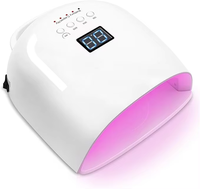 Lampe à ongles UV LED sans fil, lampe à ongles UV 168W pour vernis à ongles, séchoir à ongles portable, lampe à ongles portable avec 4 minuteries