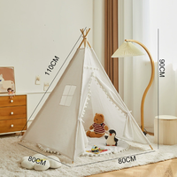 Tente en tissu lin-coton pour enfants, pour pique-nique en plein air, aire de jeux intérieure, petite maison, château de la Reine, pour garçons et filles