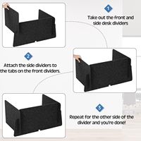 Séparateur de bureau acoustique en fibre de polyester PET cloison de bureau amovible panneau de confidentialité pour mobilier de bureau