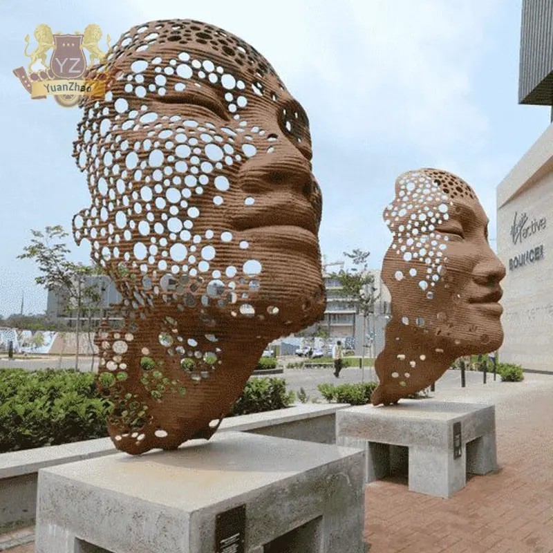 Outdoor Park Decoration Large Steel Face Sculpture Customized Stainless Steel Face Sculpture
