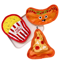 Jouet pour chien durable à mâcher en peluche grinçant anti-animal fournitures Hamburger frites pizza pour animaux de compagnie jouets de dentition et de soulagement de l'ennui