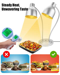Lámpara Eléctrica de Doble Cabezal para Buffet, Lámpara Calentadora de Alimentos para Hoteles, Cocinas Comerciales, Restaurantes y Servicios de Catering - Product Image 5