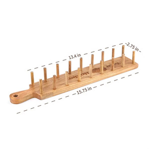 Soporte para tacos de bambú con pinzas para uso en cocina y fiestas, bandeja de servir alimentos ecológica de forma rectangular - Product Image 2