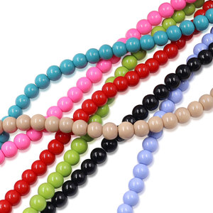 En Stock, Cuentas de Vidrio de 4mm, Más de 31 Colores, MOQ 1 Hilo, Cuentas de Vidrio Macaron de Color Sólido para Fabricación de Joyería DIY, Venta al Por Mayor - Product Image 3