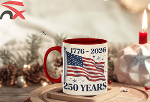 Nouvelle tasse à <span class=keywords><strong>café</strong></span> en céramique 2026 pour l'anniversaire <span class=keywords><strong>du</strong></span> 250e anniversaire de l'Amérique, avec anse rouge - Product Image 6
