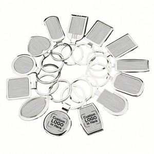 WSY878 <b>Custom</b> Logo Blank Sublimation Car Promotional Stainless Steel Metal Blank Keychain Home Keyring for Promotion Gift - Product Image 1