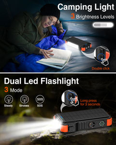 PD <span class=keywords><strong>20</strong></span> Watts Charge rapide étanche extérieur robuste Portable LED Camping lumière batterie externe solaire pour la randonnée 20000mAh - Product Image 5