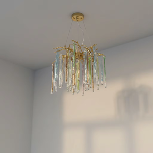 Moderne luxe villa hotel woonkamer hanglamp glazen ijspegel design interieurdecoratie messing kroonluchter hanglamp - Product Image 3