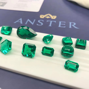 Zhanhao yüksek kalite kolombiyalı Lab, halka yapımı için zümrüt Oval boncuklar oluşturuldu hidrotermal 5x7mm 1CT 2CT sentetik zümrüt - Product Image 3