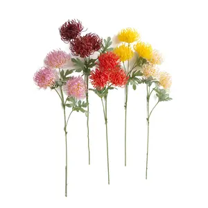 Decorazione di cerimonia nuziale ornamenti floreali finto colorato artificiale Pin cuscino granchio artiglio fiori di crisantemo