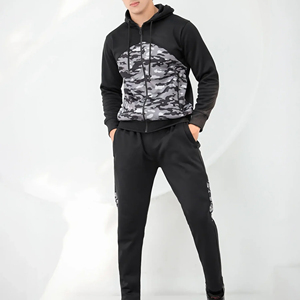 2025 venta al por mayor de la mejor calidad estampado de transferencia de calor invierno con capucha casual camuflaje y chándales para hombre - Product Image 3