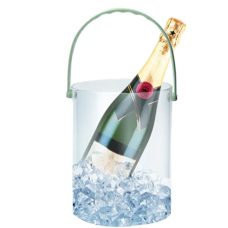 3L ice Glass champagne bucket with Carry Handle High borosilicate glass