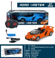 Voiture de sport RC à l'échelle 1:14, 4 canaux, avec lumière LED, batterie rechargeable, télécommande 27Mhz, voiture de course pour enfants, cadeau