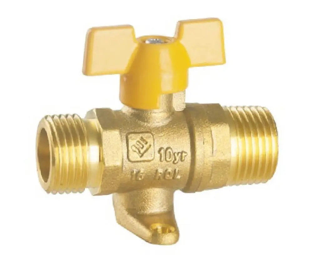 LISHUI High Quality Yellow Handle Forged Male Female Valves Gas Gas Control Valve Brass Valve