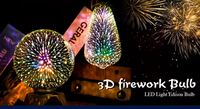 Ampoule LED électrique 3D effet feux d'artifice ST64, décorative en verre, culot E26, pour fêtes et entrepôts