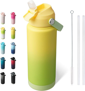 <span class=keywords><strong>Vaso</strong></span> de Agua de Acero Inoxidable de Doble Pared de 24 oz, Botella de Agua Térmica Portátil 304, Juego de Regalo con una Taza y Tres Tapas - Product Image 3
