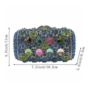 Bolso de Noche de Lujo para Mujer con Cristales Florales, Elegante Cartera de Mano con Rosas y Pedrería, Brillante para Bodas, Festivales y Fiestas - Product Image 2