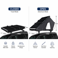 Aluminium-Hartschalen-Dachzelt 210cm SUV Auto-Dachzelt für 2 Personen Wasserdichtes Campingzelt mit Solarpanel für Overlanding