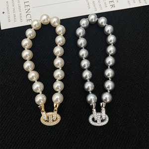 Pulsera <span class=keywords><strong>de</strong></span> Perlas <span class=keywords><strong>Swarovski</strong></span> Redondas Elegantes <span class=keywords><strong>de</strong></span> Estilo Francés, Joyería <span class=keywords><strong>de</strong></span> Mano Versátil <span class=keywords><strong>de</strong></span> Alta Gama para <span class=keywords><strong>Mujer</strong></span> - Product Image 2