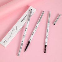 Stylo à sourcils double tête ultra-fin avec pinceau maquillage des yeux crayon à sourcils sauvage imperméable pinceau à sourcils cosmétique