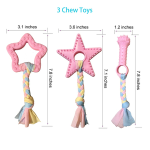 Jouet à mâcher interactif quotidien pour chiens, durable, en caoutchouc TPR écologique, avec corde en tissu tendance, pour soulager l'anxiété - Product Image 2