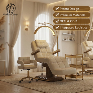 Fauteuil de <span class=keywords><strong>beauté</strong></span> électrique Madamcenter, beige, pour spa, extensions de cils, clinique esthétique, mobilier hydraulique, lit de soin du visage, Cama Facial - Product Image 1