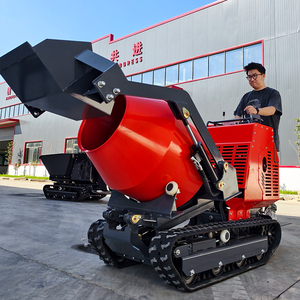 Penjualan terlaris pengangkut 750kg terlacak Dumper beton Mini Drum kapasitas 300L dengan pemberian makan Self-loading untuk semua medan - Product Image 1