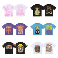 25ss High-Street Streetwear COUGH SYRUP Kaos Katun Bernuansa Amerika dengan Tulisan, Bernapas, Kasual, Longgar, Lengan Pendek, Musim Panas, Unisex