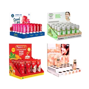 Tùy chỉnh PDQ Son môi truy cập các tông hiển thị hộp bán lẻ Lip Balm Tabletop Lip Gloss mỹ phẩm sóng giấy hiển thị hộp - Product Image 3