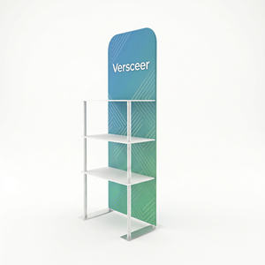ZYLOMAK Custom Tension Fabric Trade Show <b>Counter</b> with 3 Internal Shelves Portable Aluminum Podium for Exhibition Events - Product Image 1