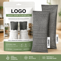 Eliminador de Olor para Zapatos con Carbón de Bambú Activado, Bolsa Desodorizante con Soporte en Forma de Zapato y Absorción de Humedad, 100% Natural