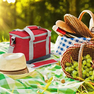 Sac isotherme réutilisable et pliable pour pique-nique, bière, vin, avec bandoulière réglable - Product Image 6