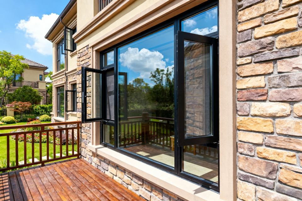 Custom Aluminum Alloy Casement Windows Thermally Broken Double Glazed ...