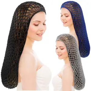 Mesh Crochet Hair Net Gehäkelte Haarnetz kappe Soft Rayon Snood Hat 20 Zoll Schlafmütze Haarschmuck für Frauen R60