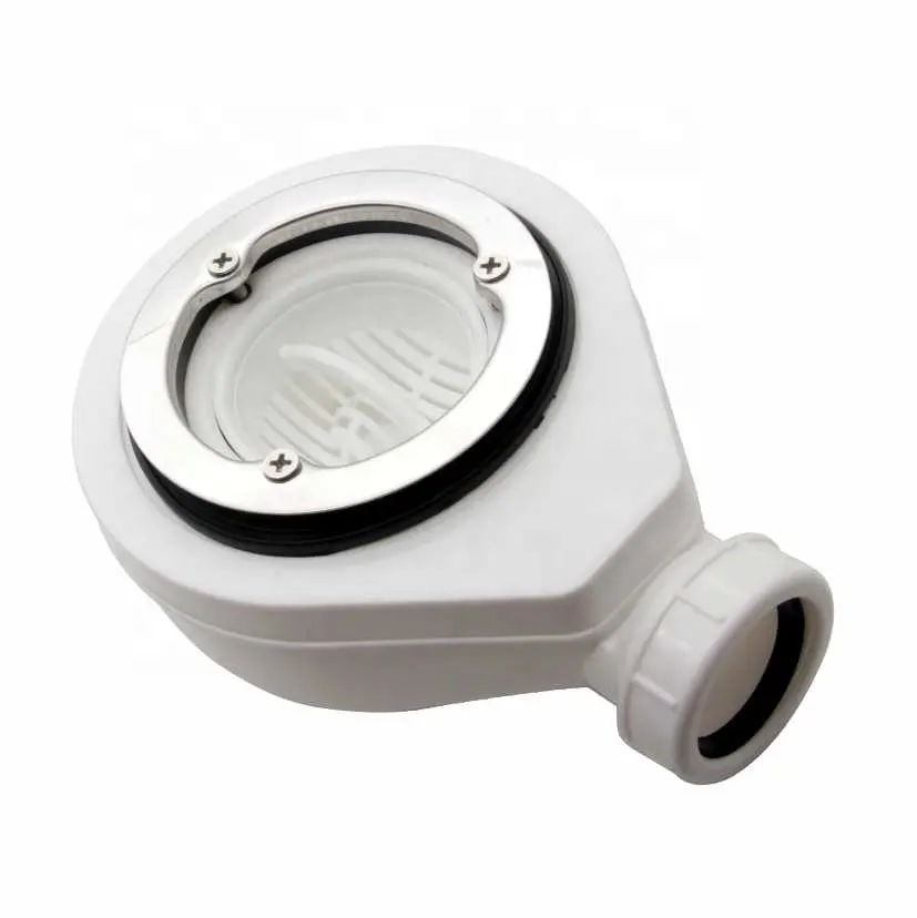 GUIDA 718013 ABS Plastik Deodoran Putih, Perangkap Pengering Lantai Pancuran Antibau dengan Penangkap Rambut