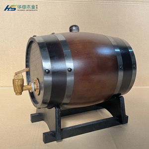 Dispensador de barril de vino de roble macizo pequeño para bebidas y agua Estante de whisky de madera barato con diseño decorativo pintado - Product Image 5