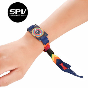 Vải không thấm nước dệt 3.56MHz Mifare siêu nhẹ C ntag213 ntag 215 sự kiện vé dùng một lần <span class=keywords><strong>RFID</strong></span> Vòng đeo tay NFC dây đeo cổ tay - Product Image 2