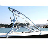 Tente de ponton luxueuse et imperméable à 4 arceaux avec cadre en aluminium mat, protection UV et sac de rangement intégré