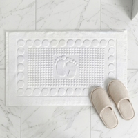 Tapis de bain de luxe pour hôtel, 50*80cm, 750-1000 GSM, en coton tissé uni, jacquard gaufré, antidérapant, hypoallergénique, écologique