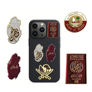 Qatar Mobile autocollant état du Qatar fête nationale Qatar drapeau carte aimant broche Badge téléphone portable autocollant - Product Image 1