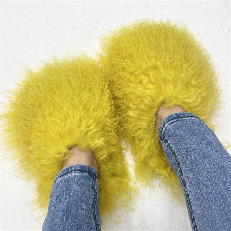 Wholesale Fur Factory Women Fur Slippers Fur Shoes Best Selling Outdoor