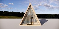 Maison en bois préfabriquée moderne en forme de A, petite cabane triangulaire pour complexe hôtelier et camping