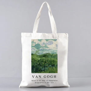 Bolso de mano de lona con diseño de la noche estrellada de <span class=keywords><strong>Vincent</strong></span> <span class=keywords><strong>Van</strong></span> <span class=keywords><strong>Gogh</strong></span>, bolso de hombro portátil ligero, grande, reutilizable, para compras, regalo para niñas - Product Image 5