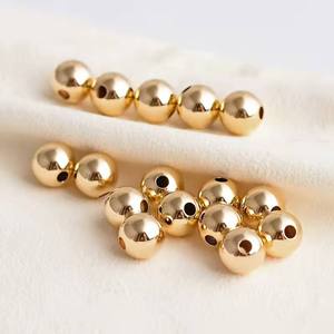 Cuentas espaciadoras de latón chapado en oro de 14K que no se deslustran, de 3mm y 4mm, para la fabricación de prendas, accesorios de joyería DIY, modelo SH5-T002 - Product Image 3