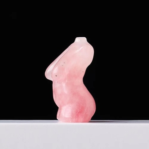 Maniquí femenino tallado a mano, artesanía de cristal, Torso de cristal de cuarzo rosa, modelo desnudo, cuerpo de mujer, estatua - Product Image 4