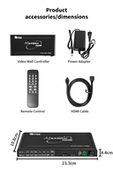 Controller Video Wall HDMI 4K60Hz 1 in 4 Out con Telecomando per Soluzioni Espositive con Display LCD