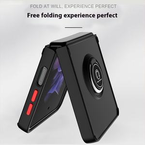 Qiying funda de teléfono móvil de PU de alta calidad para Samsung Z <span class=keywords><strong>Flip4</strong></span>/Z Fold4 soporte de anillo a prueba de golpes funda de coche embalaje al por menor - Product Image 5