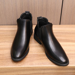 Elegantes Botas Chelsea Italianas para Hombre, Zapatos de Vestir Formales con Capa Superior de Cuero - Product Image 4