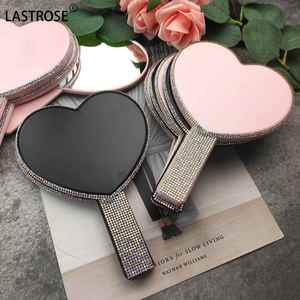 <b>Small</b> Handheld <b>Mirror</b> With Bling Rhinestone Private Label Square Heart Shaped Makeup <b>Mirrors</b> - Product Image 3
