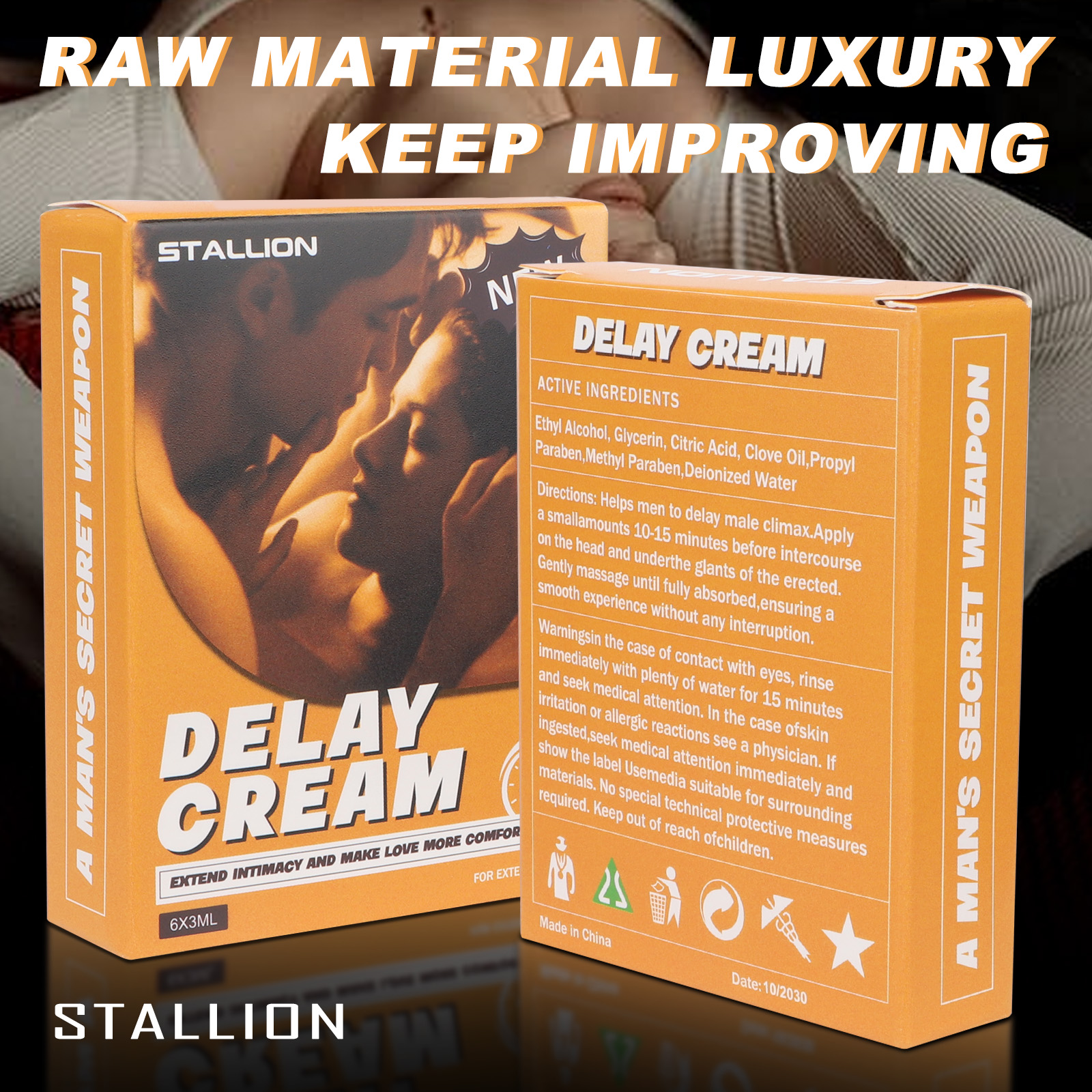 Single-packaged Natural Plant Extract Delay Ejaculation Cream Herbal Formula Delay Cream for Men